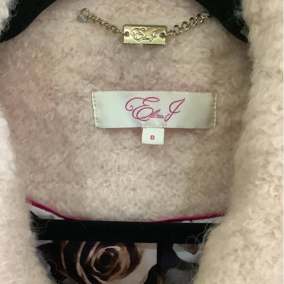 Eliza J Topper Coat In Blush Pink Women Lined Pockets Boucle Wool Blend Size 8 - Picture 11 of 15